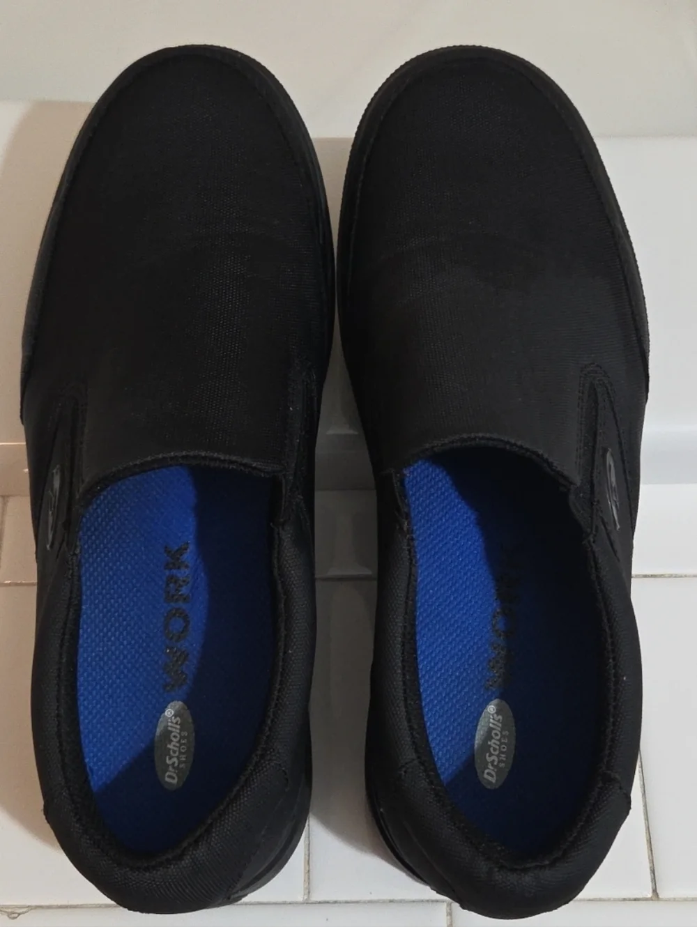 Dr. Scholl's Men's Valiant Slip-Resistant Sneaker Black Slip On Work - Sz 7M